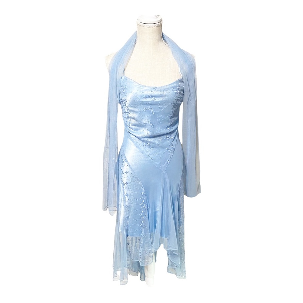 Blue Formal Floral Dress